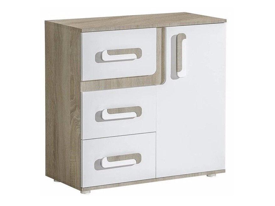 Commode Levtala 108 (Chêne clair + Blanc)