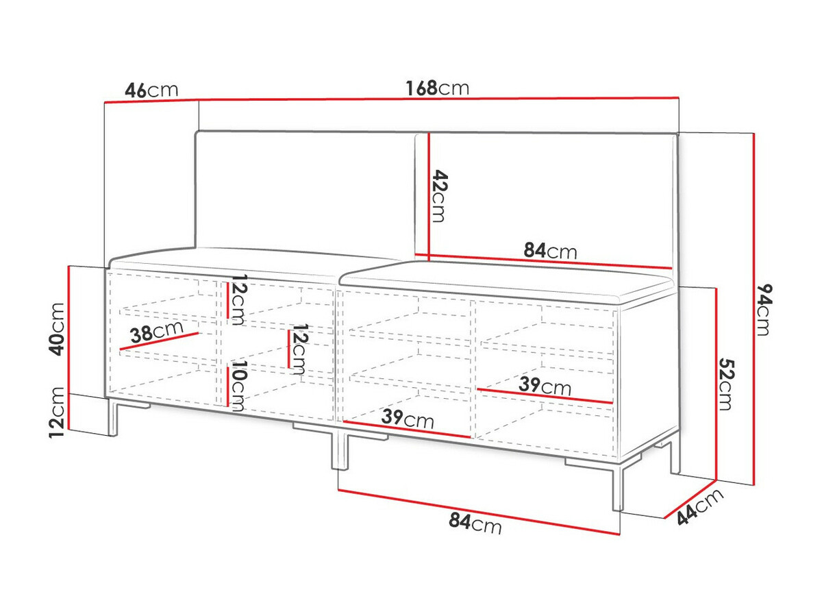 Armoire à chaussures Tivsoa 105 (Faux cuir Soft 017)