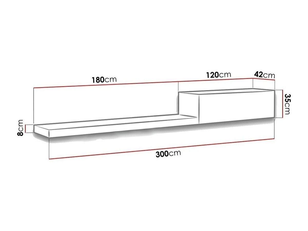 Meuble TV Odebeli 100 (Blanc + Blanc brillant)