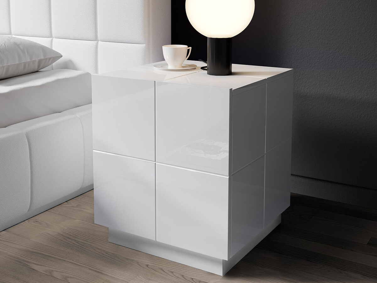 Ensemble de tables de chevet Charlotte 134 (Blanc brillant)