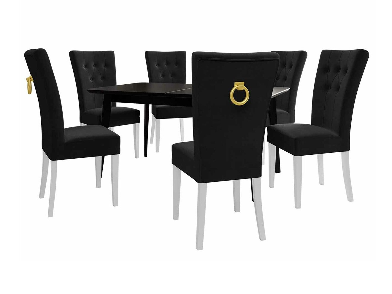 Salle à manger complète Racine 144 (Blanc + Magic Velvet 2219)