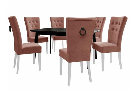 Salle à manger complète Racine 144 (Blanc + Magic Velvet 2258)