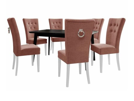 Salle à manger complète Racine 144 (Blanc + Magic Velvet 2258)
