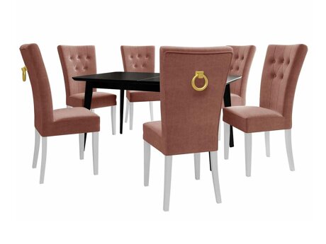 Salle à manger complète Racine 144 (Blanc + Magic Velvet 2258)