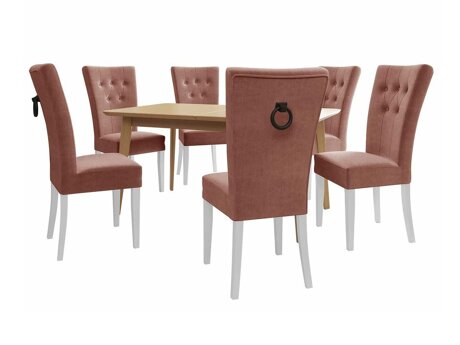 Salle à manger complète Racine 144 (Blanc + Magic Velvet 2258)