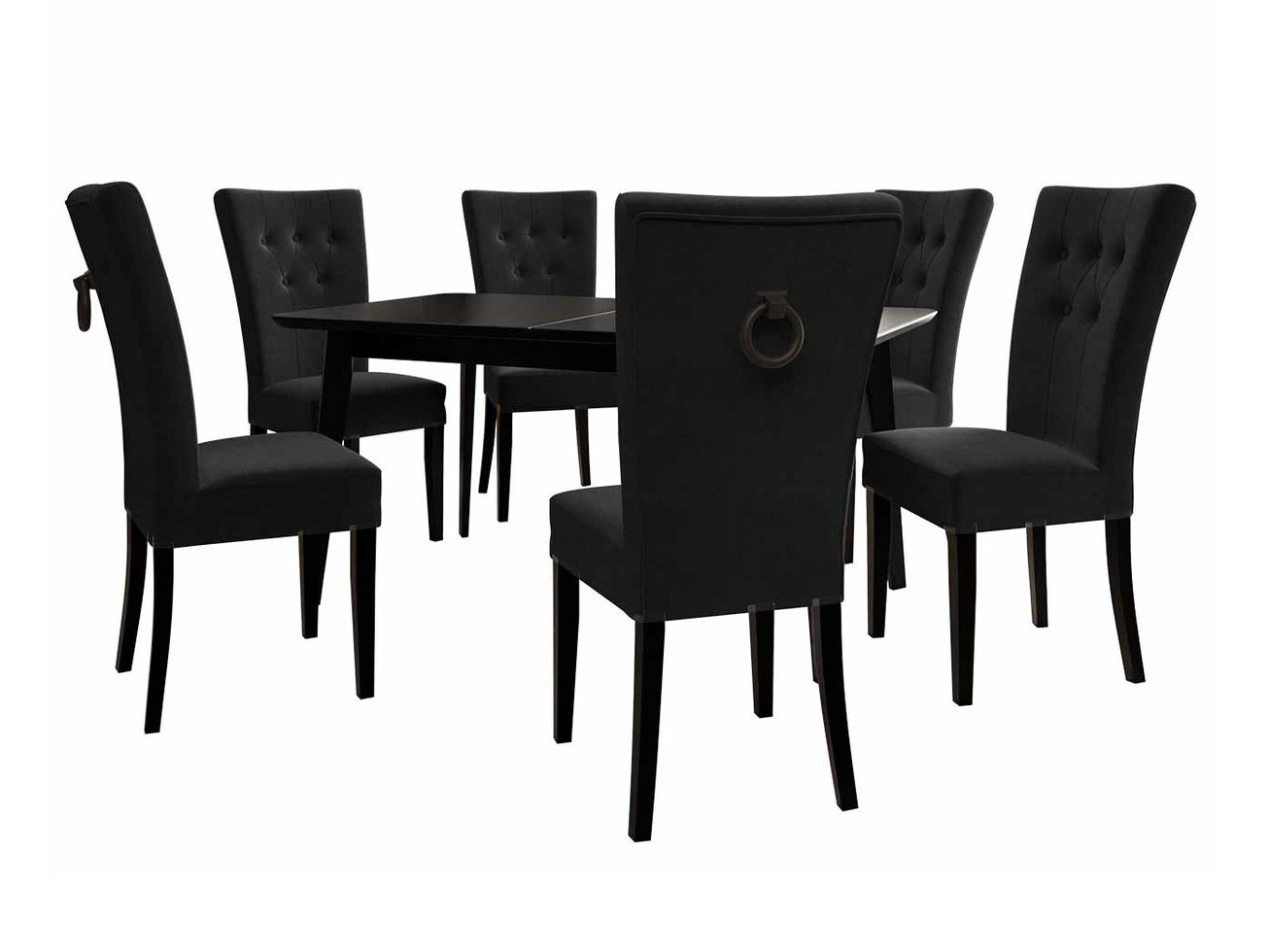Salle à manger complète Racine 144 (Noir + Magic Velvet 2219)