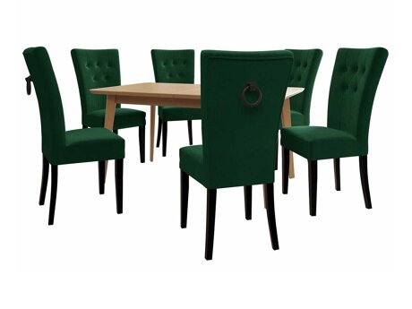 Salle à manger complète Racine 144 (Noir + Magic Velvet 2225)