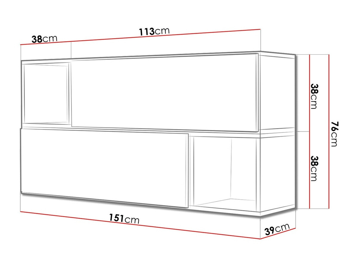 Ensemble d'armoires Corbele 119 (Noir)