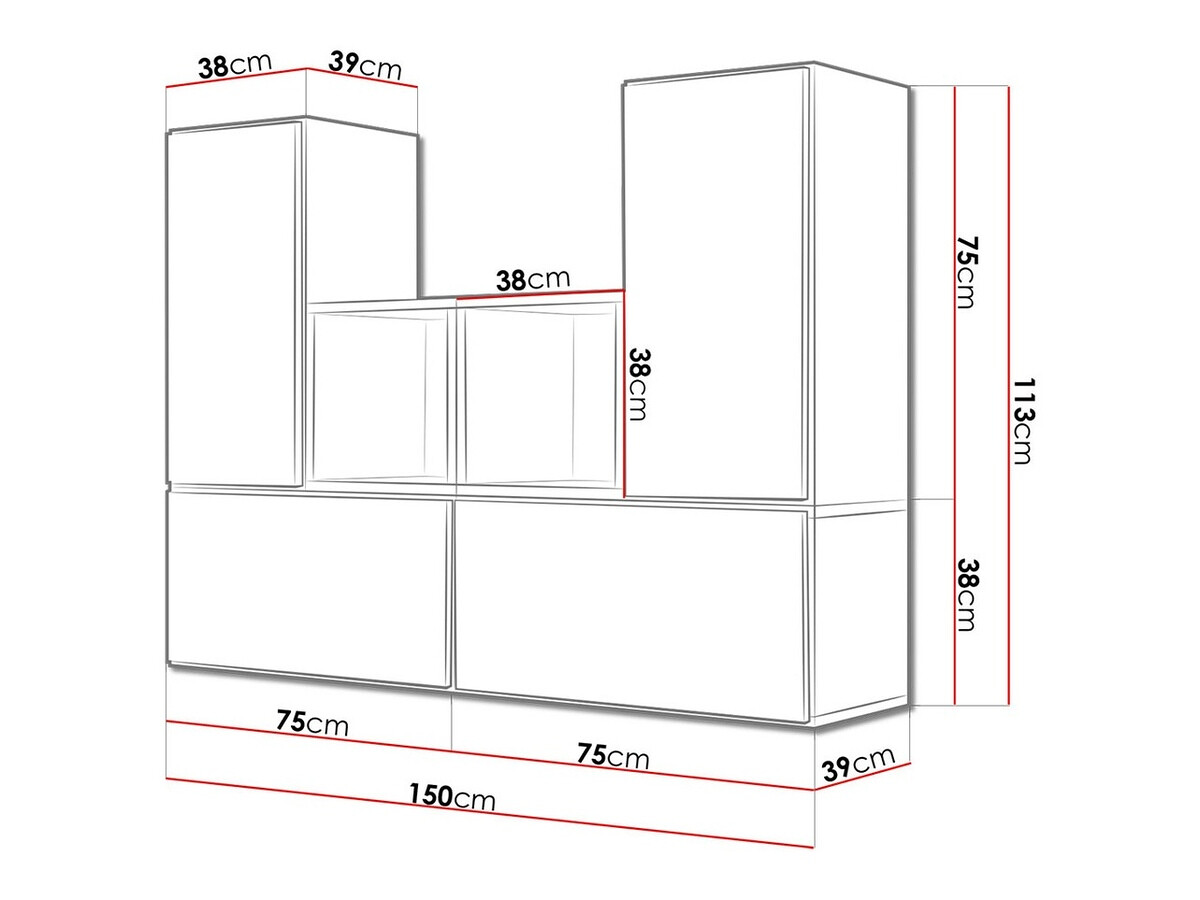 Ensemble d'armoires Corbele 123 (Blanc)