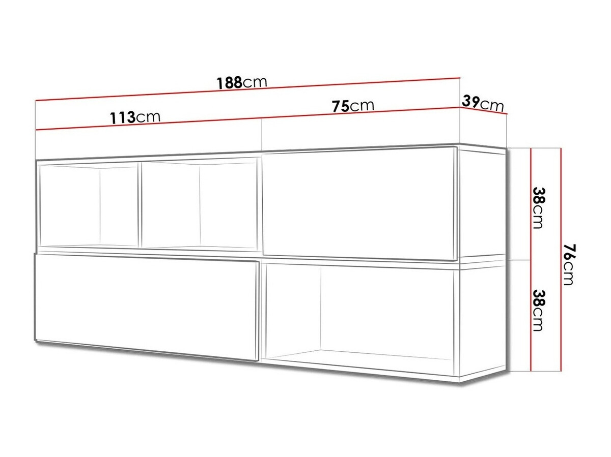 Meuble TV Corbele 121 (Anthracite + Chêne wotan)