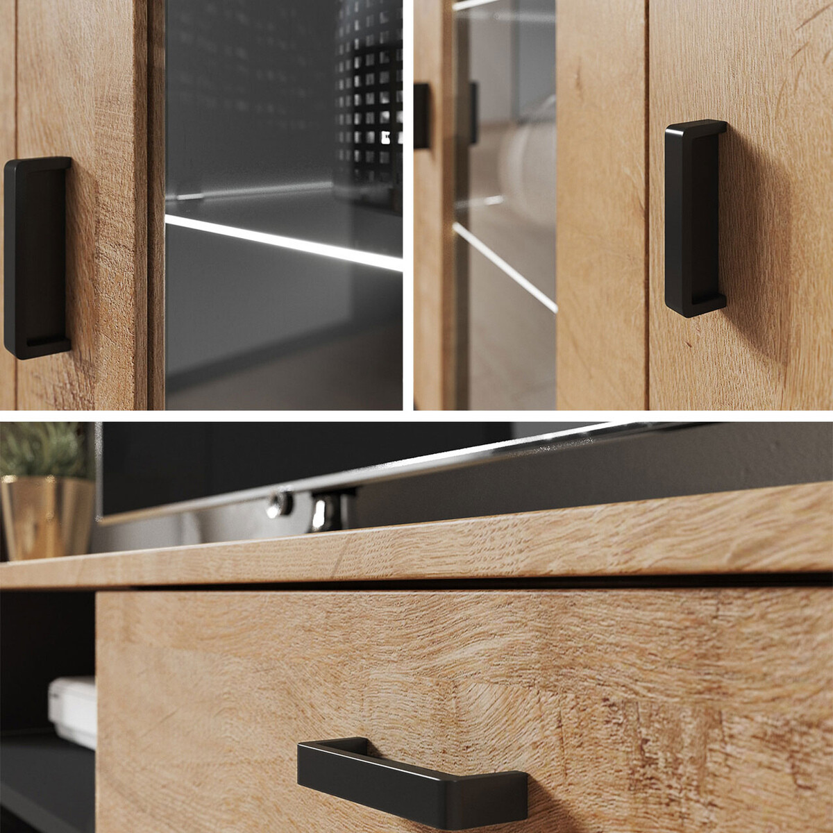 Buffet Tornola 106 (Chêne de Lefkas + Noir)