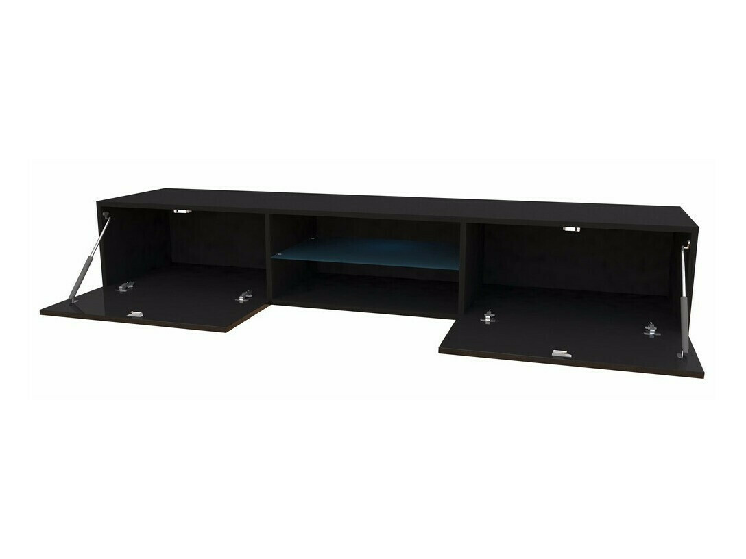 Meuble TV Venenou 124 (Blanc + Blanc brillant)