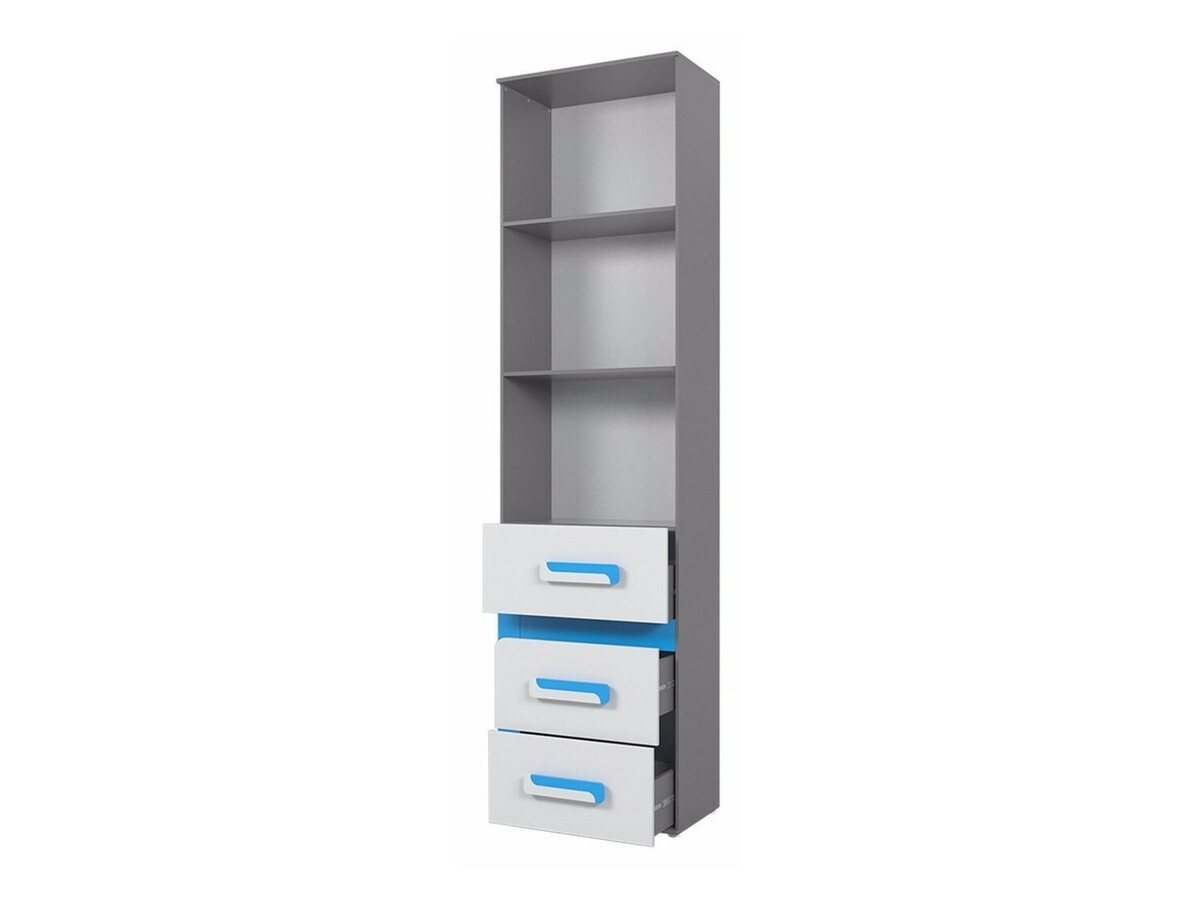 Chambre enfant complète Levtala 116 (Anthracite + Blanc + Turquoise)