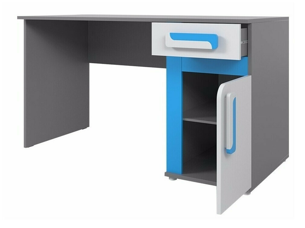 Chambre enfant complète Levtala 116 (Anthracite + Blanc + Turquoise)