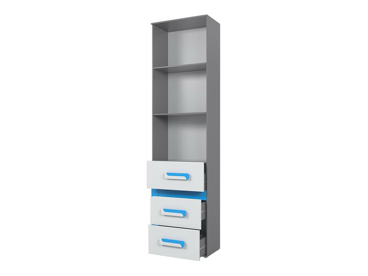 Chambre enfant complète Levtala 120 (Anthracite + Blanc + Turquoise)