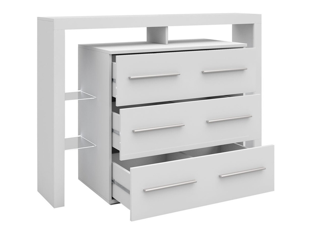 Commode Aestas I (Blanc + Blanc brillant)