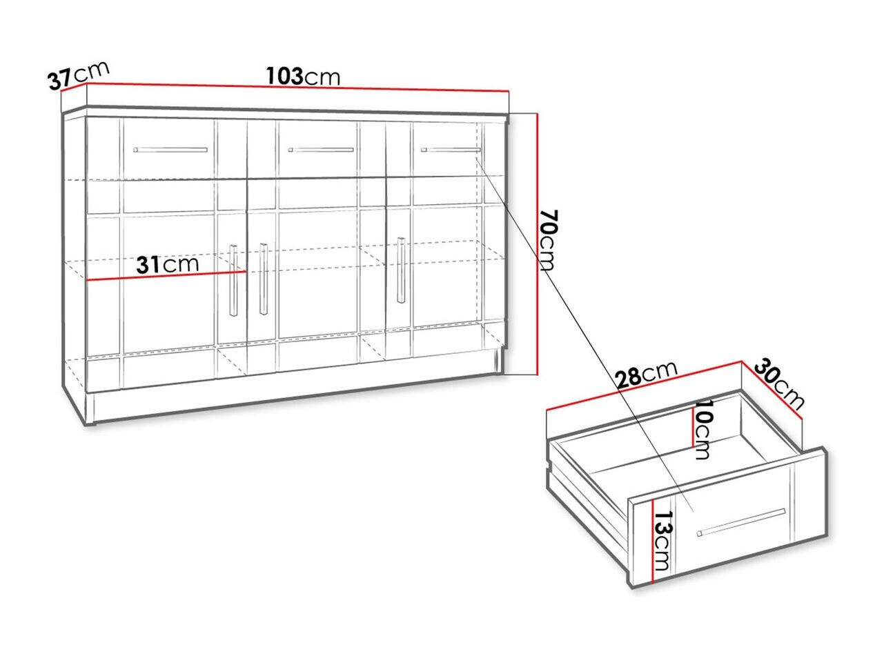 Commode Bacces I (Sonoma chêne)