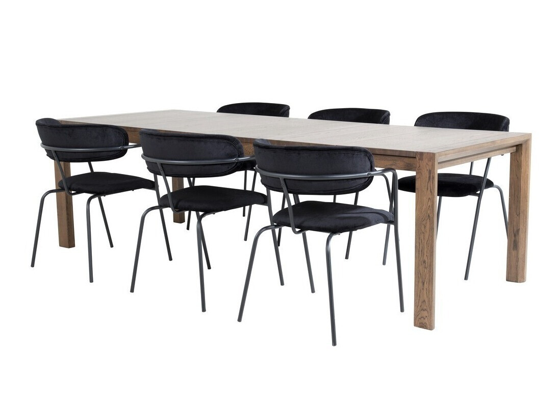 Salle à manger complète Dallas 2055 (Chêne foncé)