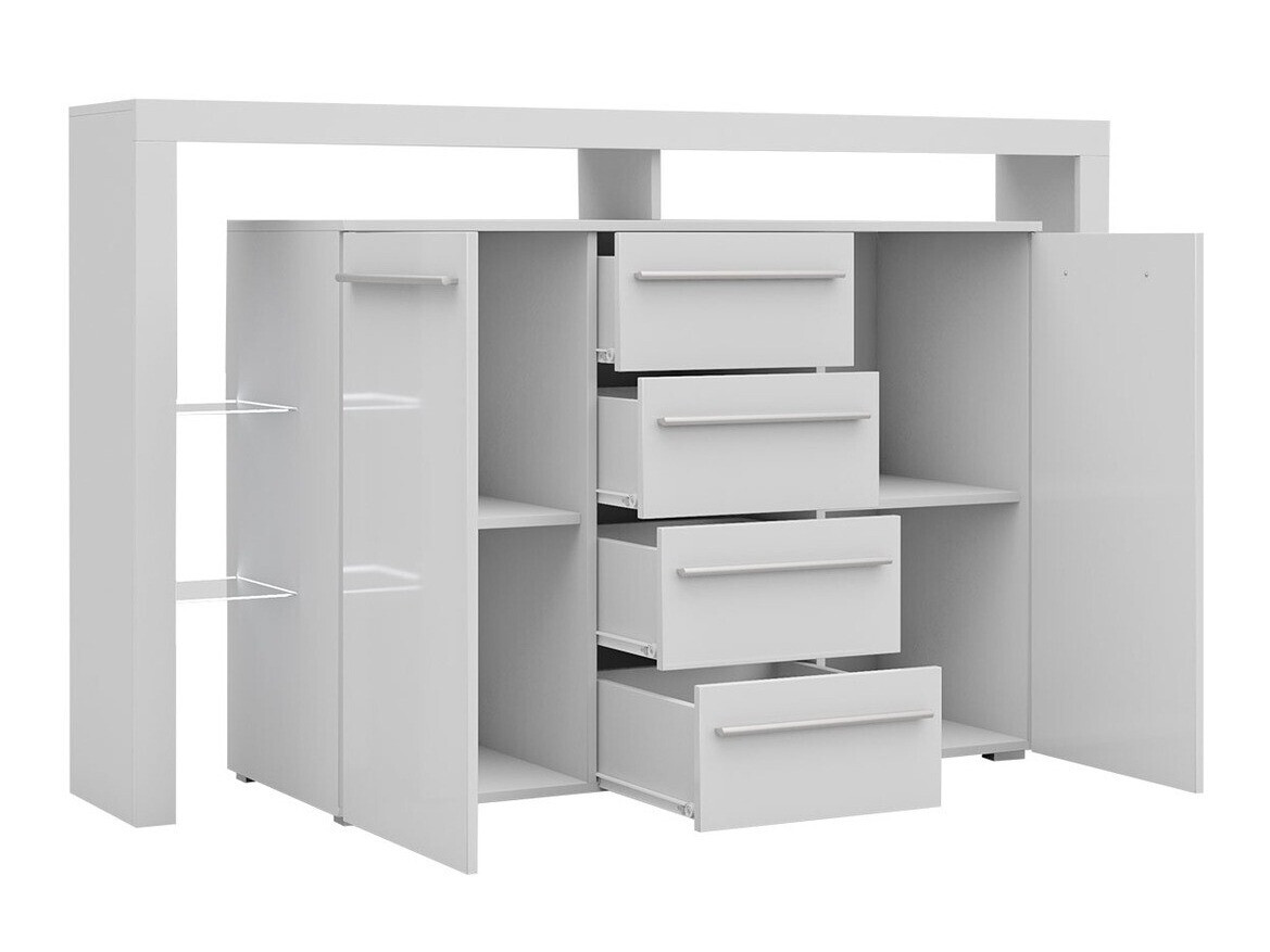 Commode Aestas (Blanc + Gris brillant)