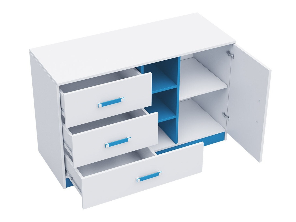 Commode Sorviru 101 (Blanc + Turquoise)