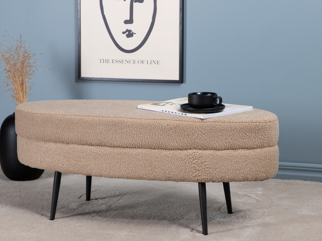 Banc rembourré Dallas 2920 (Beige + Noir)