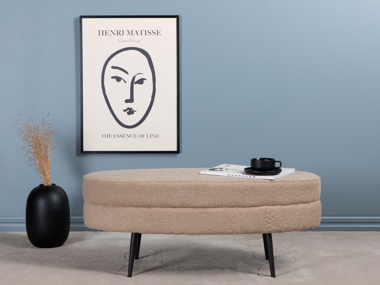 Banc rembourré Dallas 2920 (Beige + Noir)