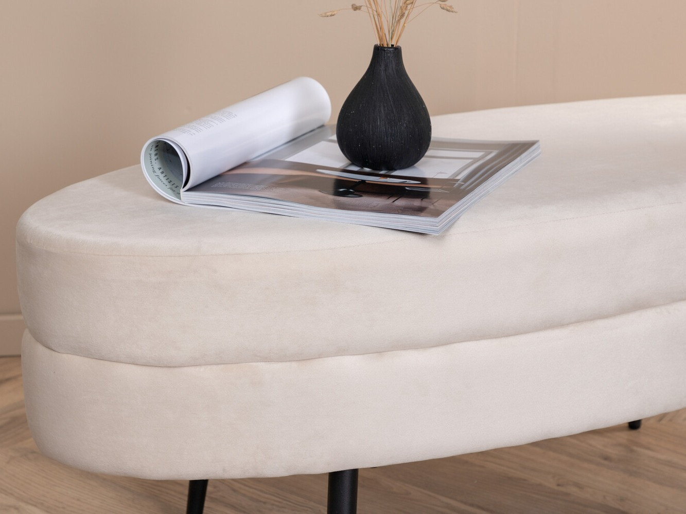 Banc rembourré Dallas 2920 (Crème + Noir)
