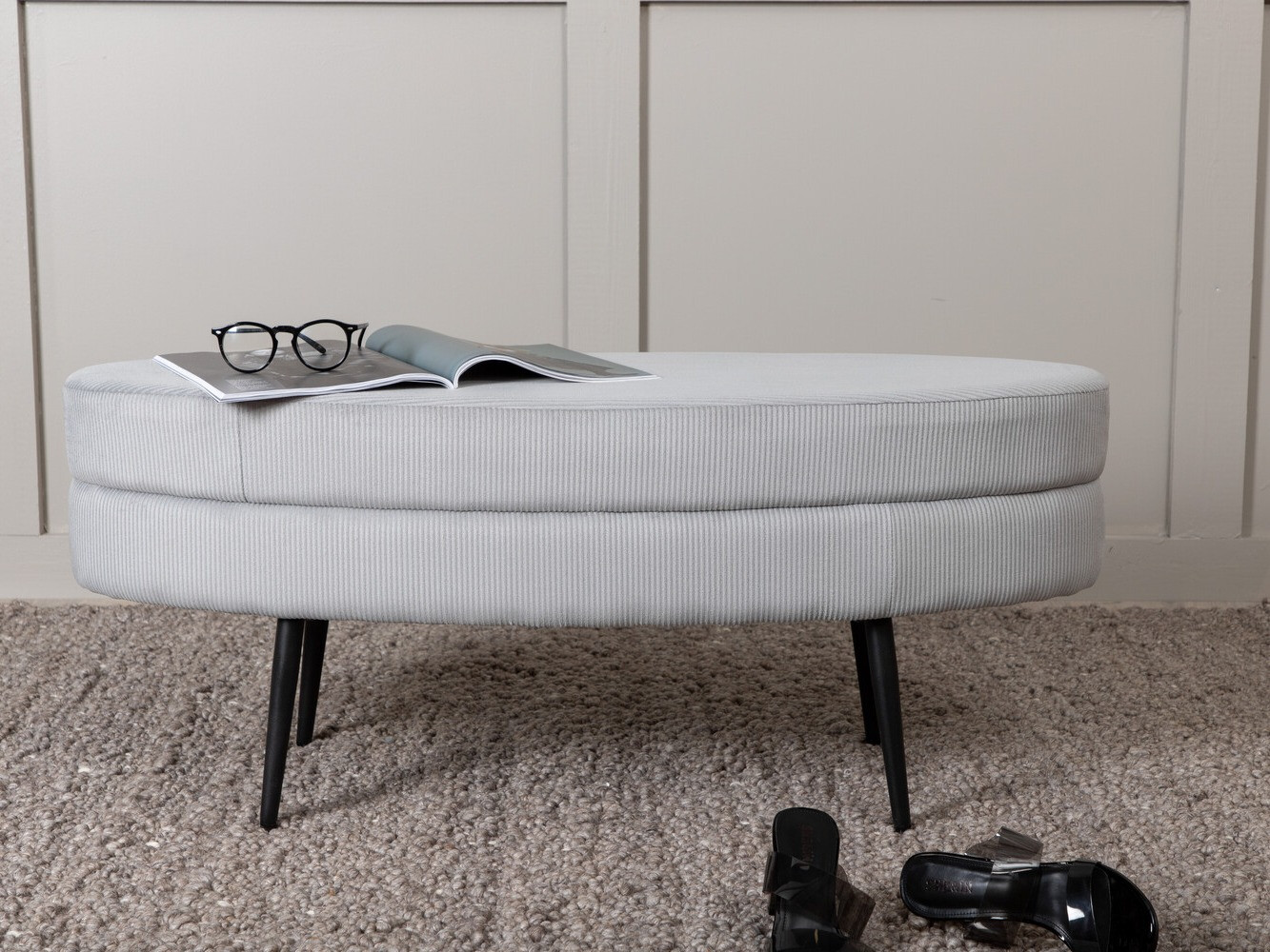 Banc rembourré Dallas 2920 (Gris + Noir)