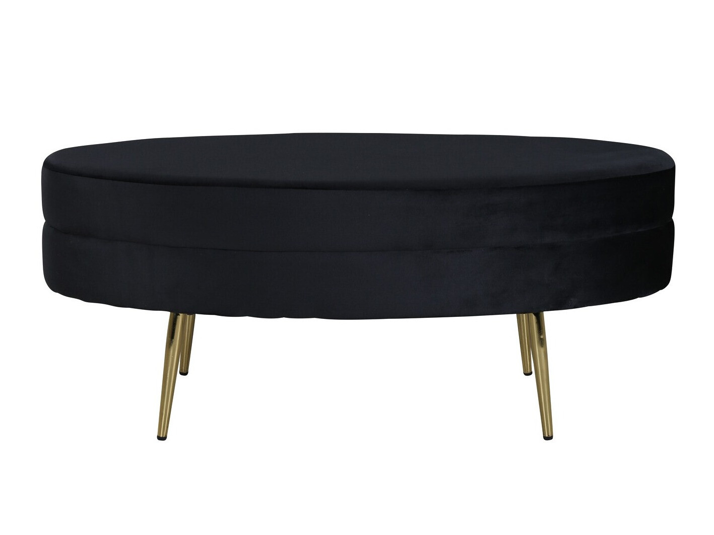 Banc rembourré Dallas 2920 (Noir + Laiton)