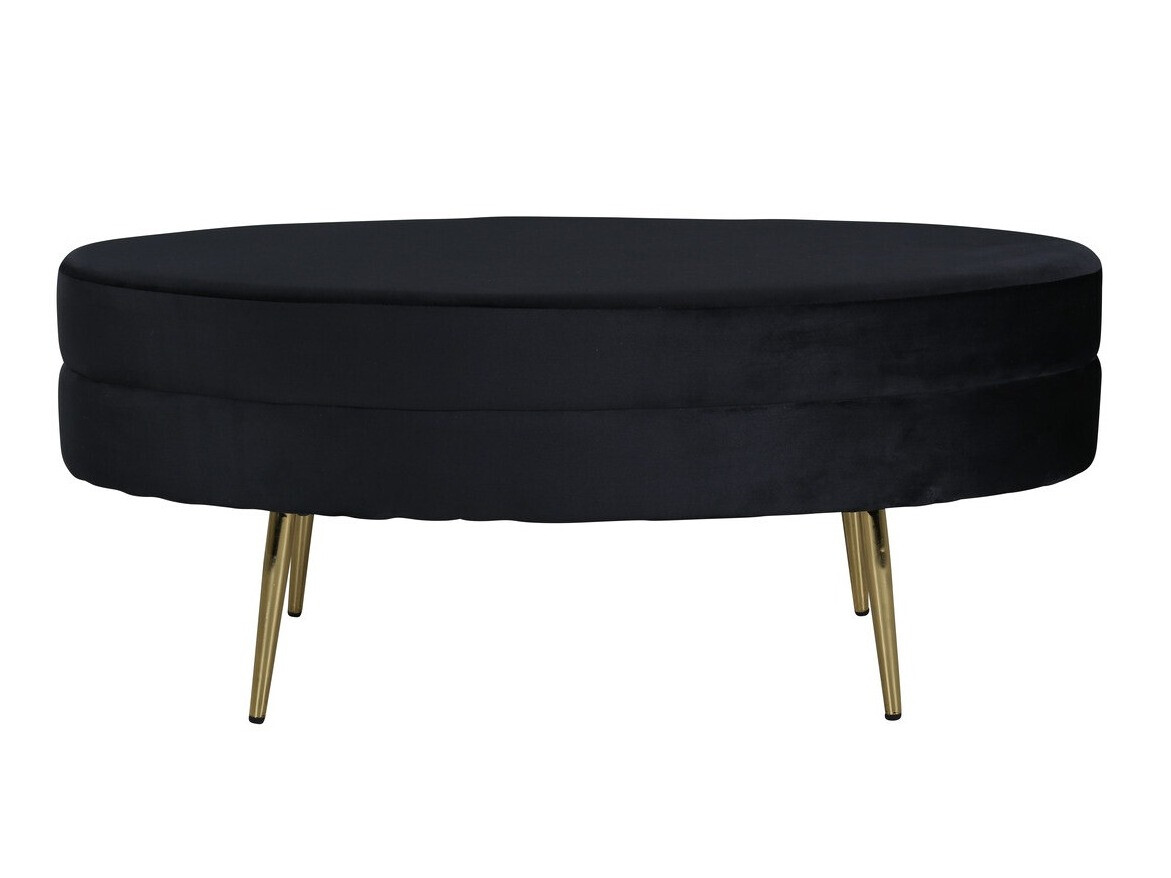 Banc rembourré Dallas 2920 (Noir + Laiton)