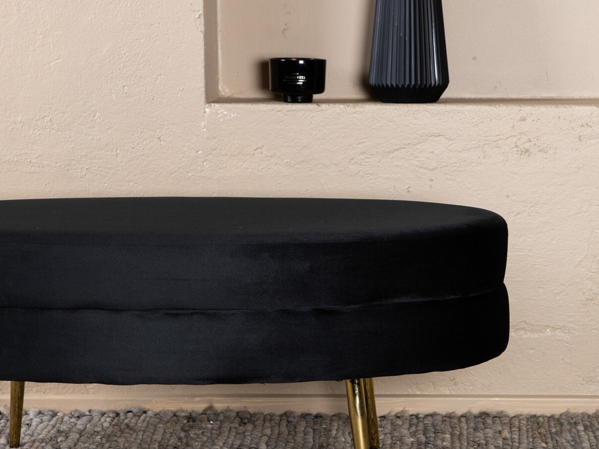 Banc rembourré Dallas 2920 (Noir + Laiton)