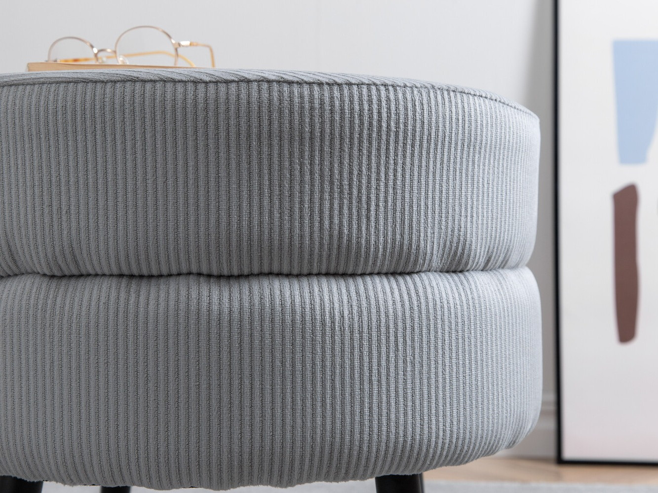 Pouf Dallas 2945 (Gris clair + Noir)