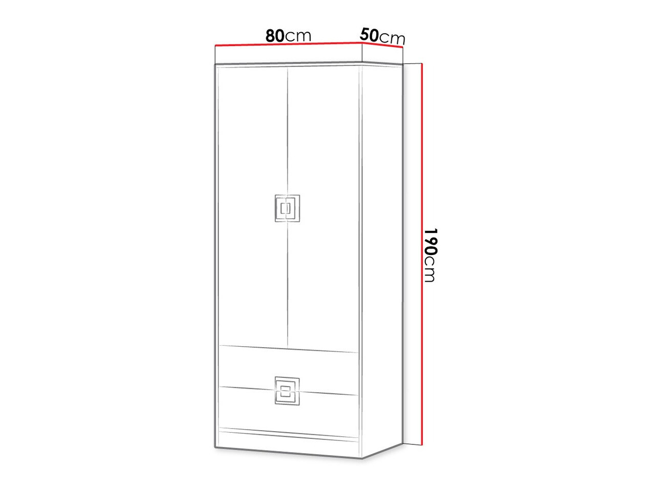 Armoire Balvire 102 (Chêne clair + Blanc + Gris)