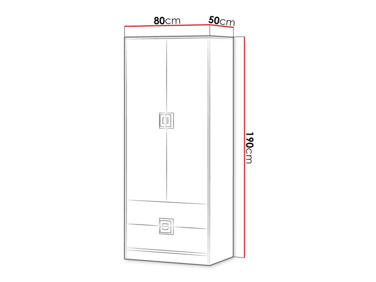 Armoire Balvire 102 (Chêne clair + Blanc + Rose)