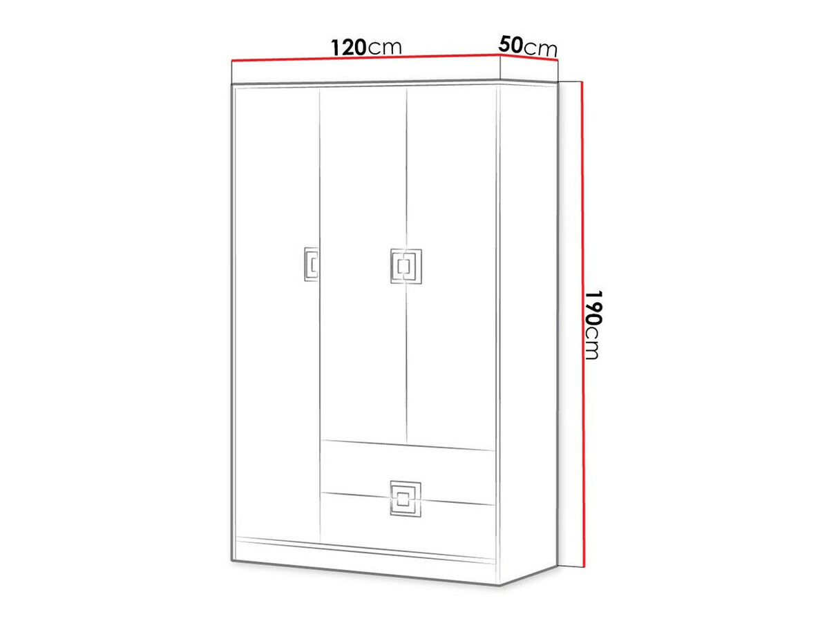Armoire Balvire 104 (Chêne clair + Blanc + Gris)