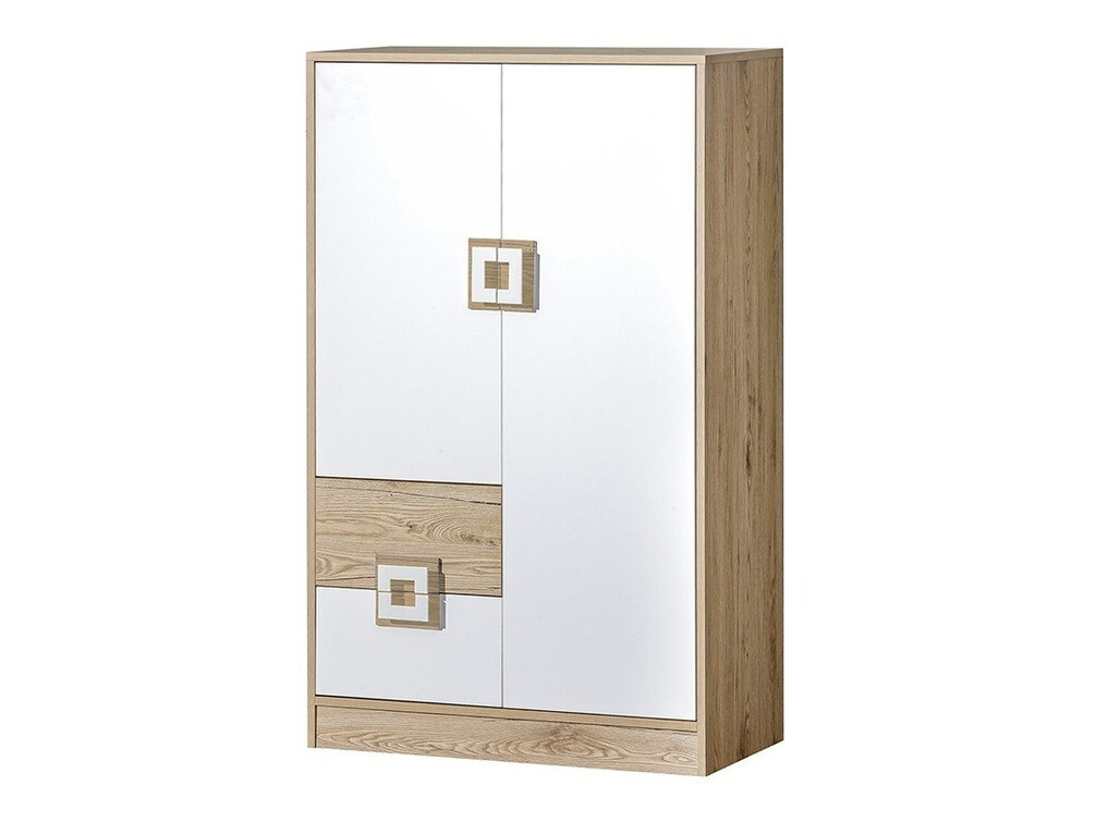 Commode Balvire 108 (Chêne clair + Blanc)