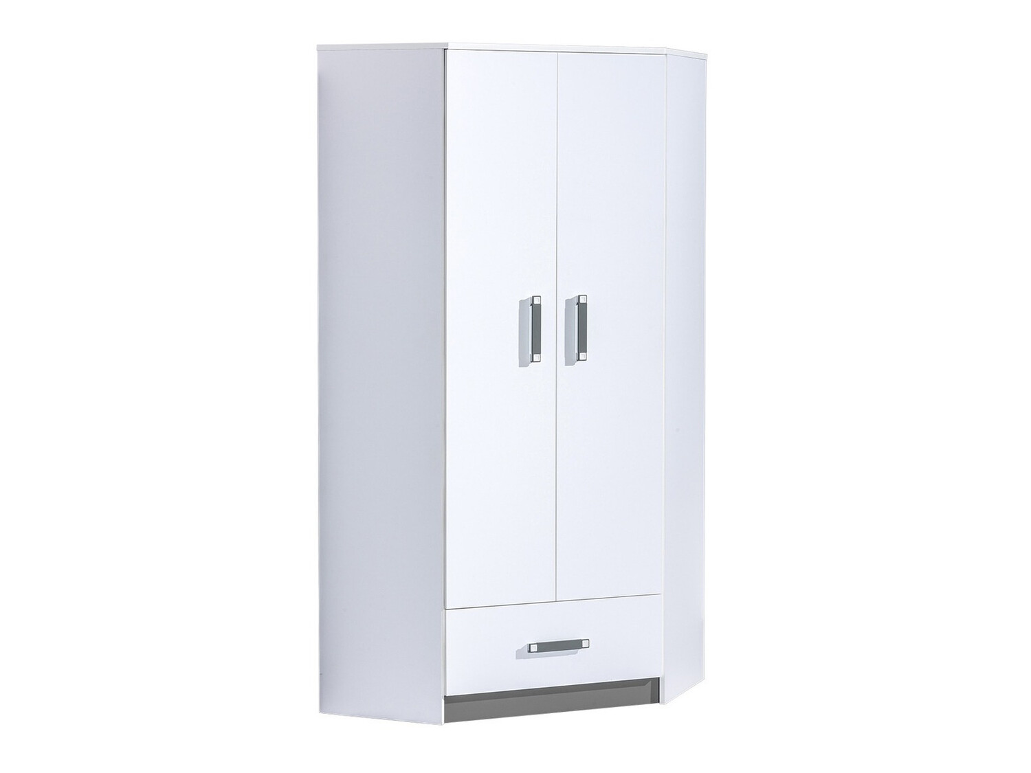 Armoire d'angle Lorlare 112 (Blanc + Gris)