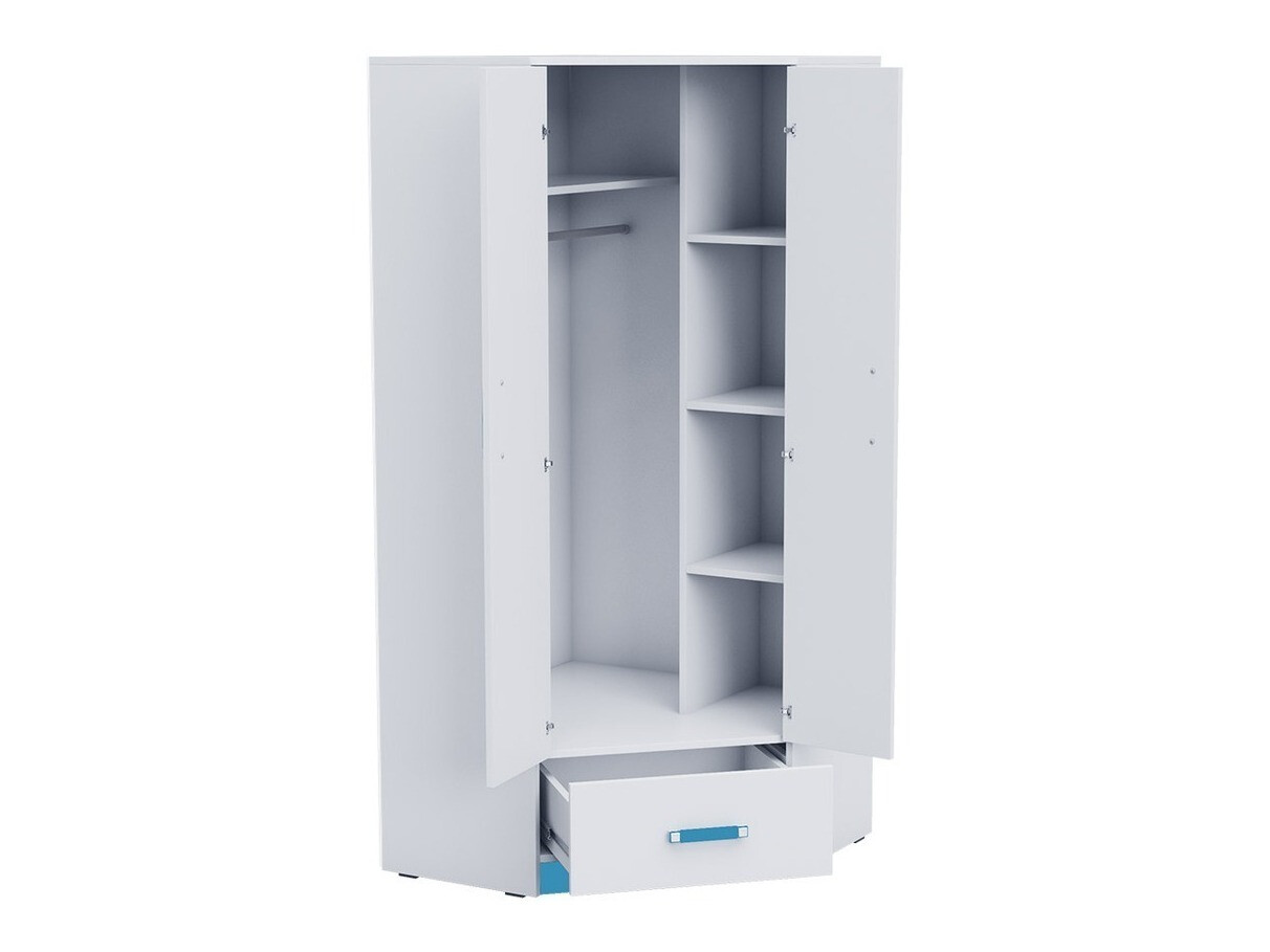 Armoire d'angle Lorlare 112 (Blanc + Gris)