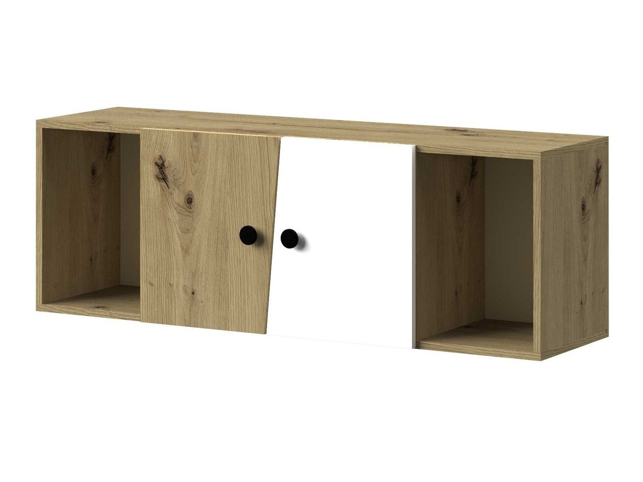 Armoire murale Mirelbu 111 (Chêne Artisan + Blanc + Noir)