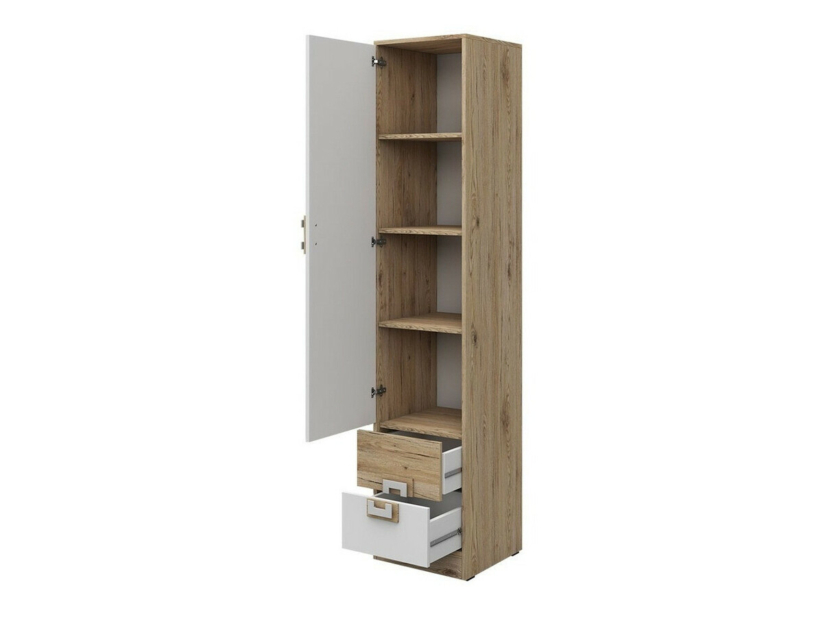 Chambre enfant complète Balvire 114 (Chêne clair + Blanc + Rose)