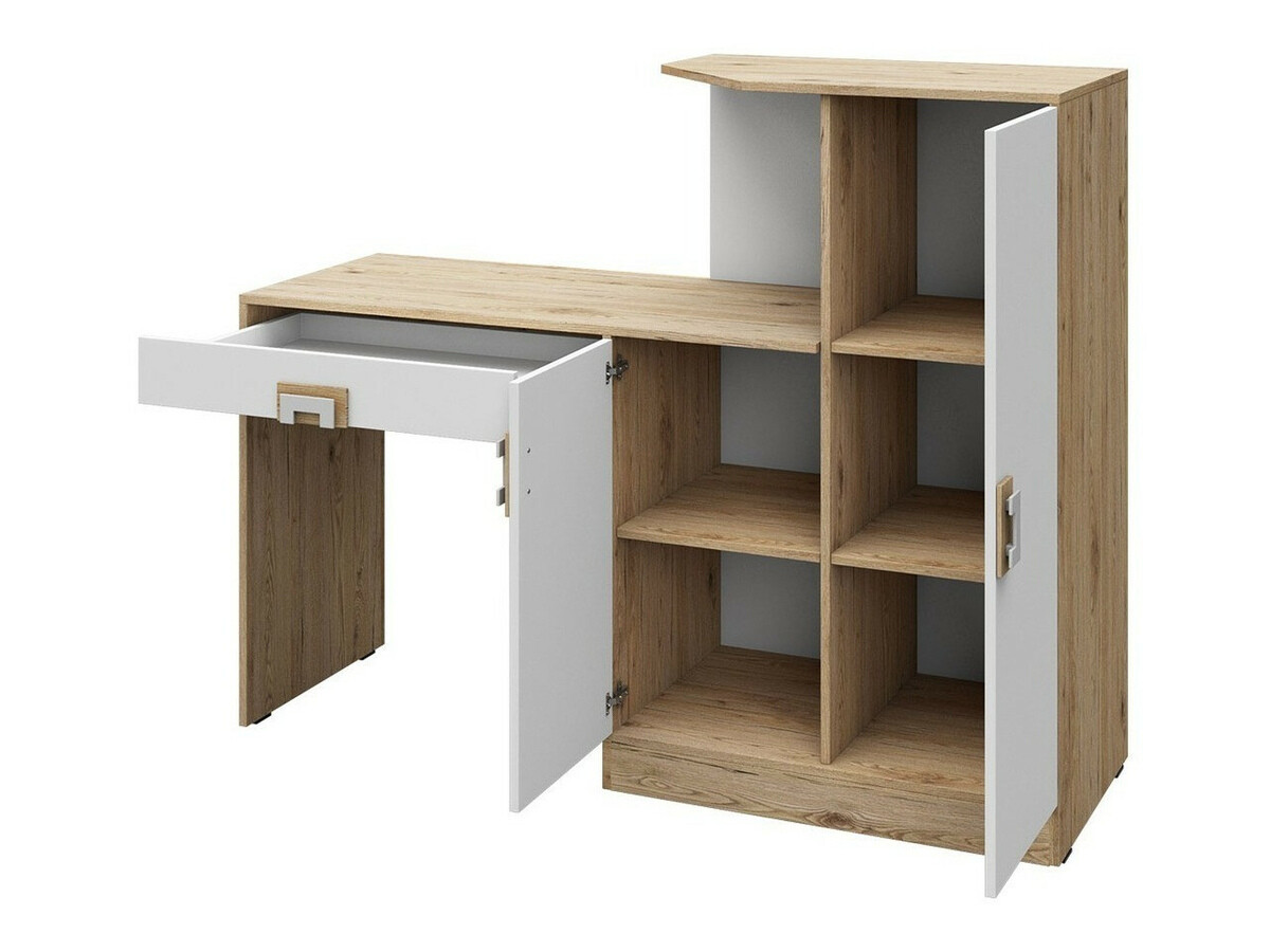 Chambre enfant complète Balvire 114 (Chêne clair + Blanc + Rose)