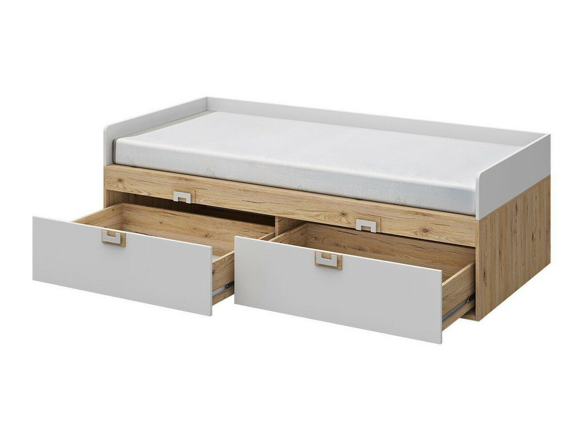 Chambre enfant complète Balvire 116 (Chêne clair + Blanc + Gris)