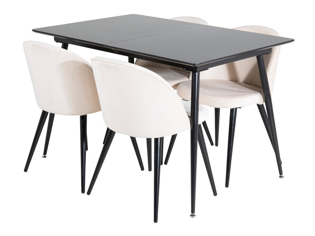 Salle à manger complète Dallas 1521 (Beige + Noir)