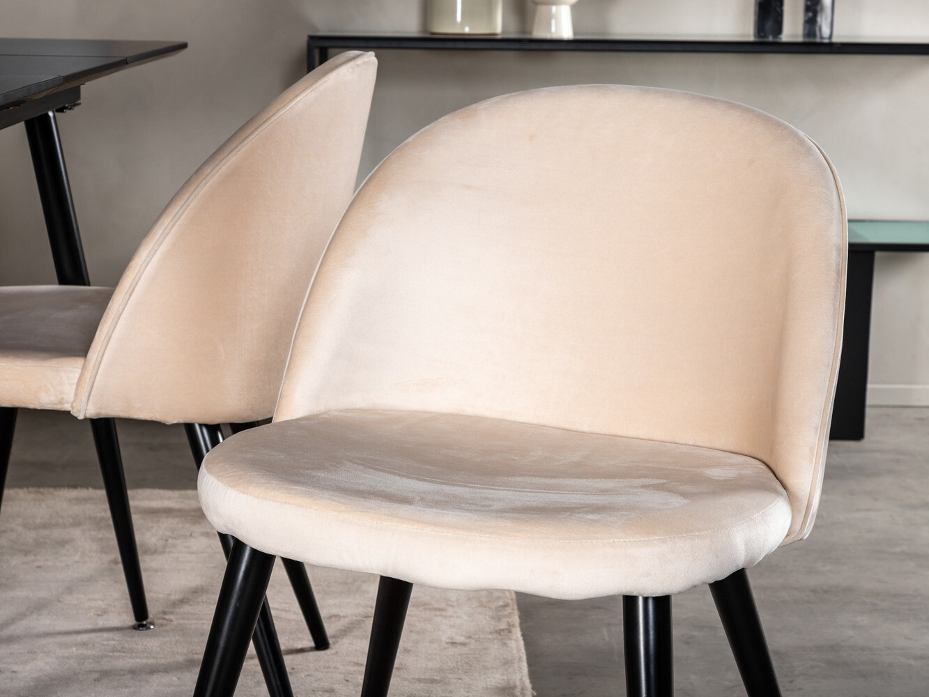 Salle à manger complète Dallas 1521 (Beige + Noir)