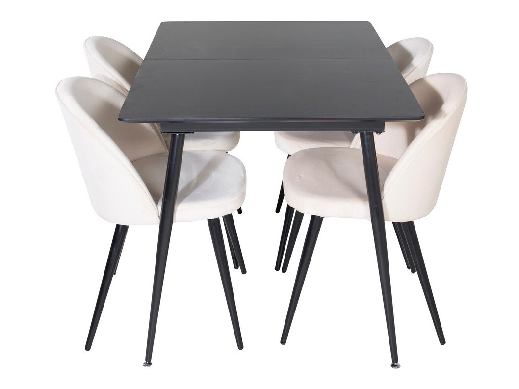 Salle à manger complète Dallas 1521 (Beige + Noir)