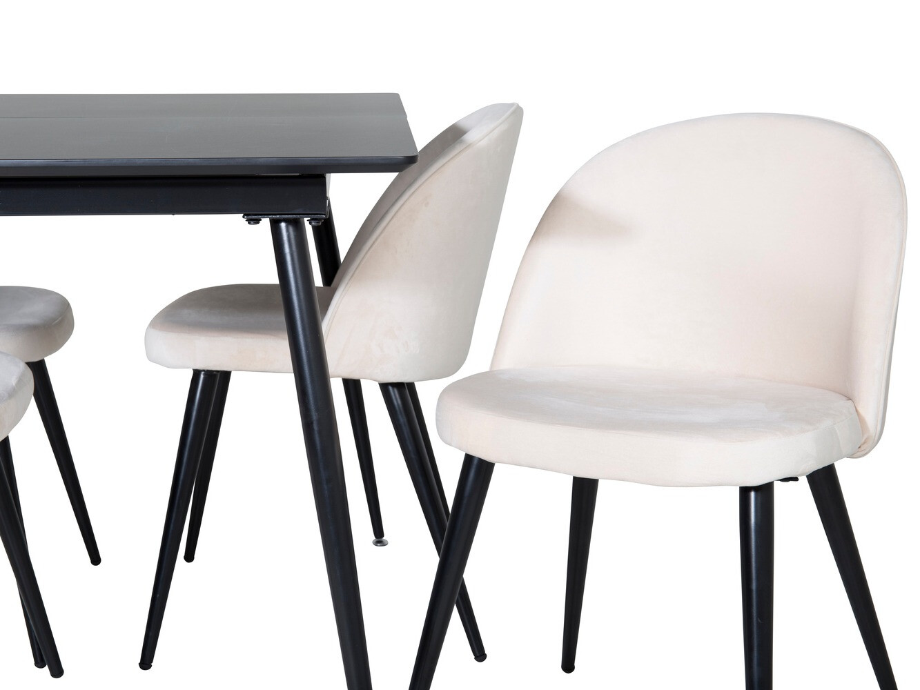 Salle à manger complète Dallas 1521 (Beige + Noir)