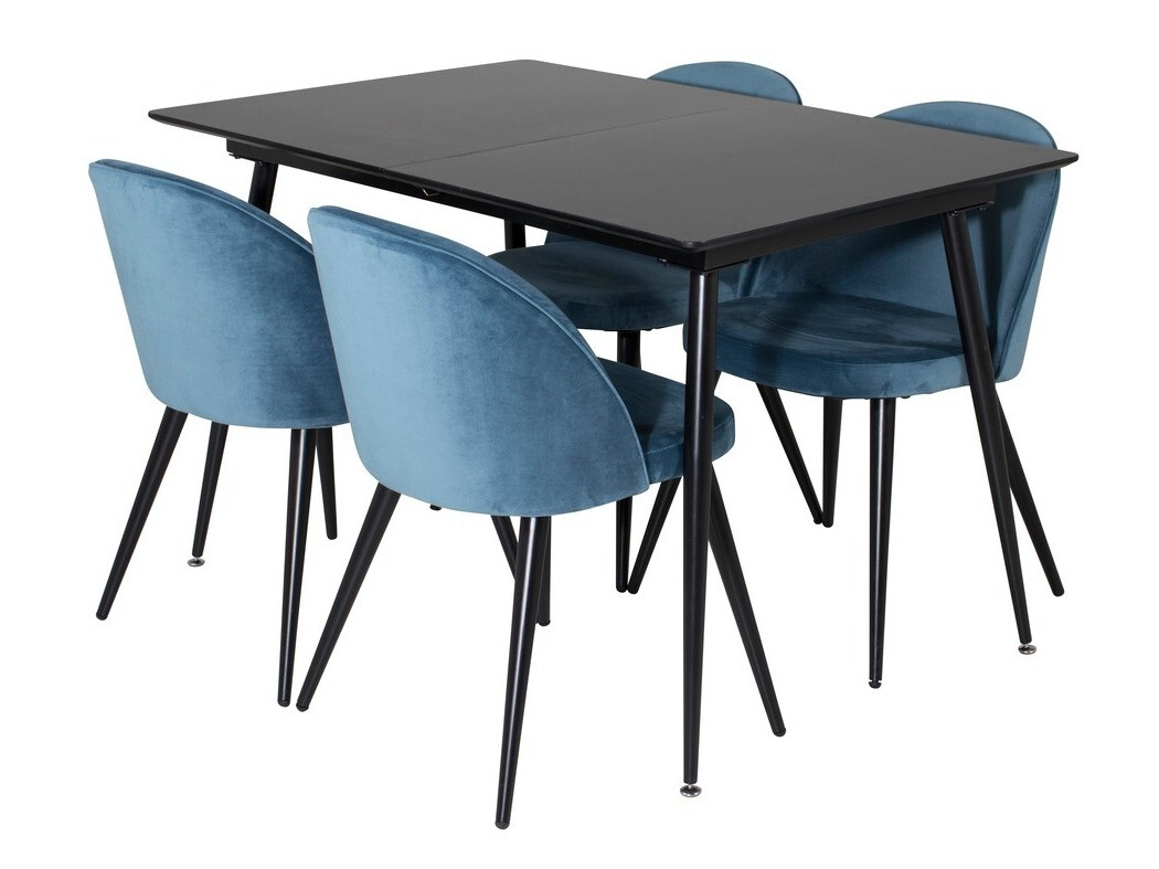 Salle à manger complète Dallas 1521 (Bleu + Noir)