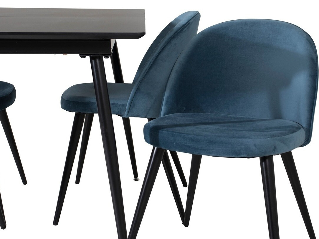 Salle à manger complète Dallas 1521 (Bleu + Noir)