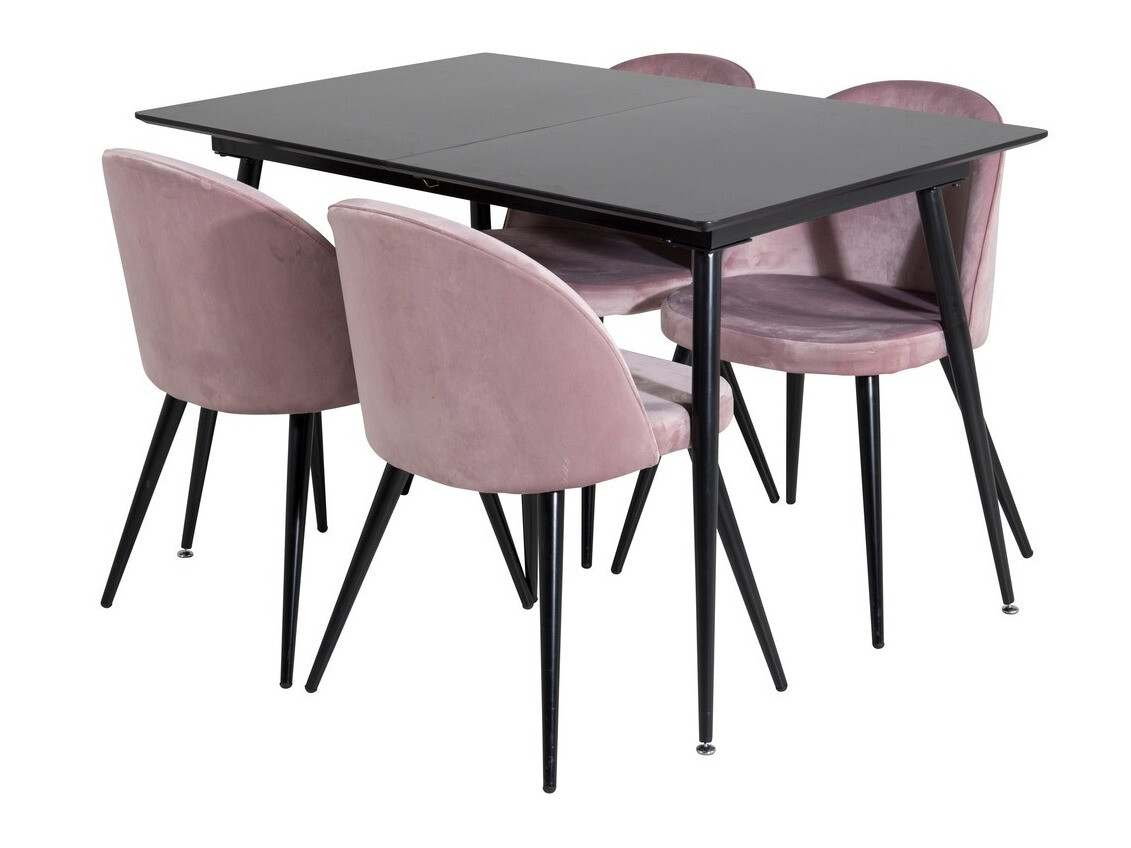 Salle à manger complète Dallas 1521 (Rose + Noir)