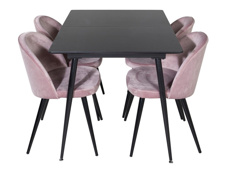 Salle à manger complète Dallas 1521 (Rose + Noir)